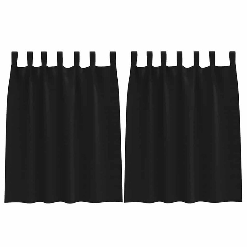Load image into Gallery viewer, Vidaxl zwart-out gordijnen met ringen 2 pcs zwart 140 x 140 cm