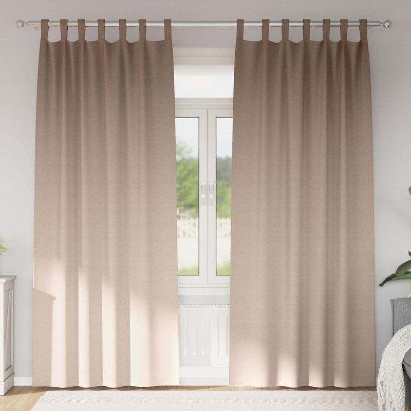 Load image into Gallery viewer, Vidaxl zwart-out gordijnen met ringen 2 pcs taupe 225 x 140 cm