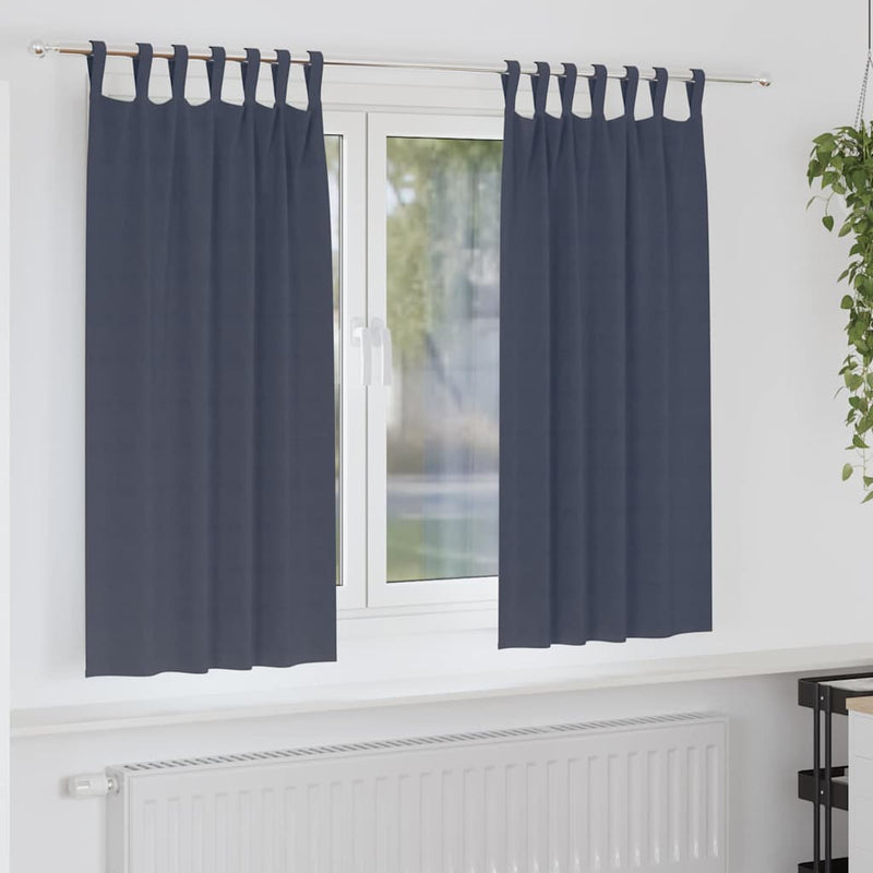 Load image into Gallery viewer, Vidaxl zwart-out gordijnen met ringen 2 pcs antraciet 175 x 140 cm