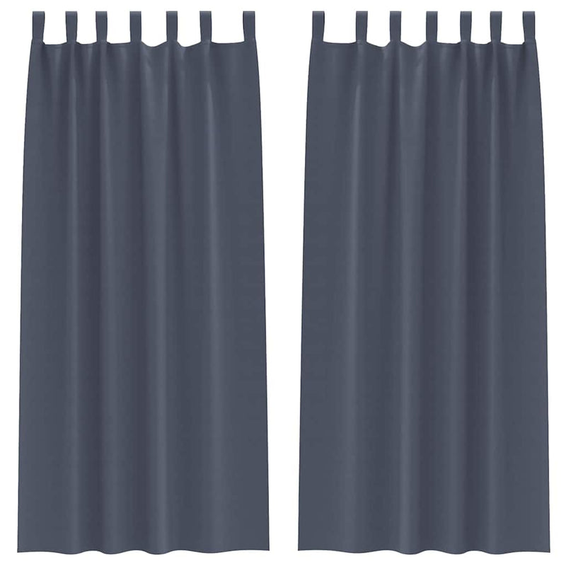 Load image into Gallery viewer, Vidaxl zwart-out gordijnen met ringen 2 pcs antraciet 245 x 140 cm