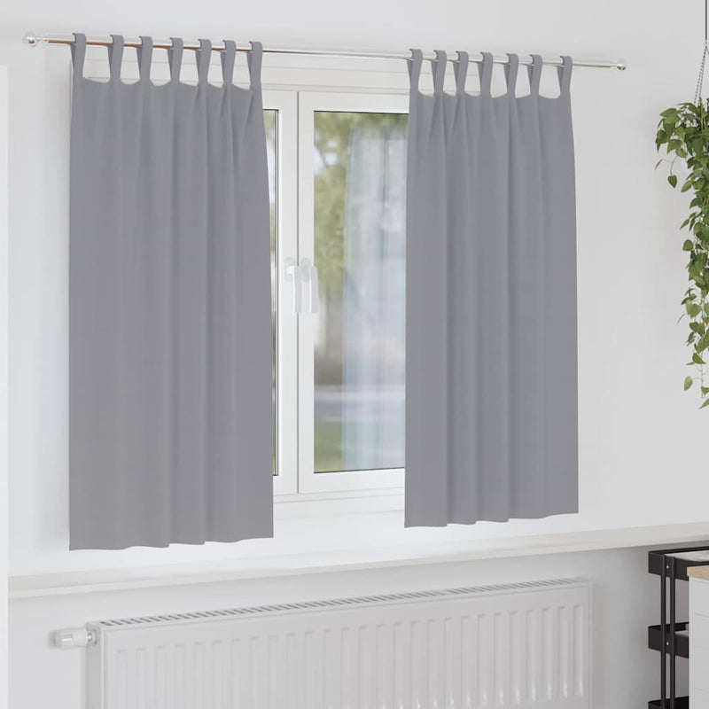 Load image into Gallery viewer, Vidaxl zwart-out gordijnen met ringen 2 pcs lichtgrijs 175 x 140 cm