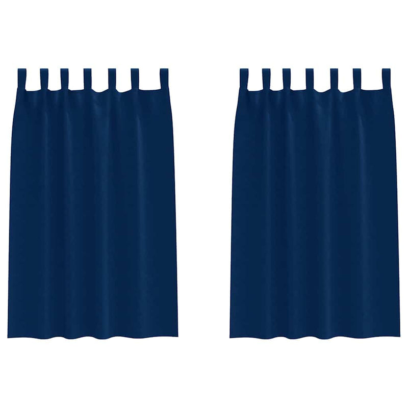 Load image into Gallery viewer, Vidaxl zwart-out gordijnen met ringen 2 pcs donkerblauw 175 x 140 cm