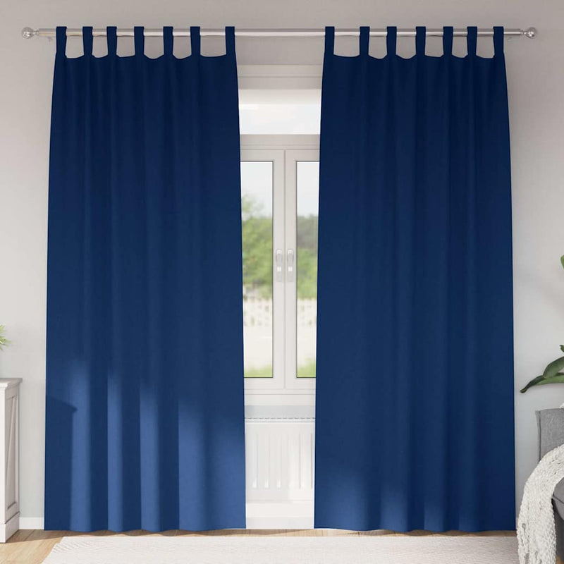 Load image into Gallery viewer, Vidaxl zwart-out gordijnen met ringen 2 pcs donkerblauw 245 x 140 cm