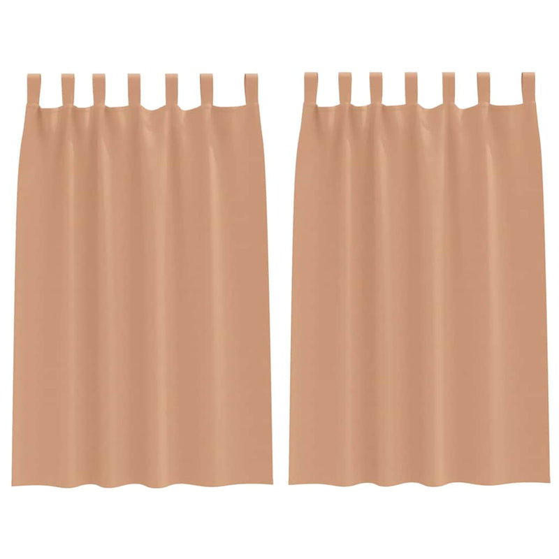 Load image into Gallery viewer, Vidaxl zwart-out gordijnen met ringen 2 pcs licht bruin 175 x 140 cm