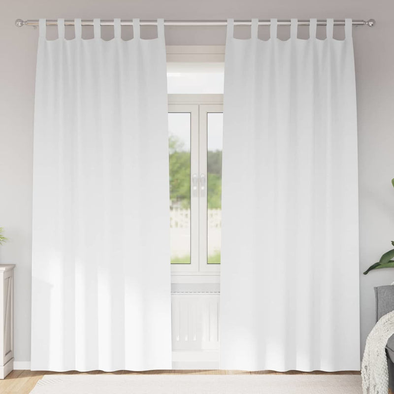 Load image into Gallery viewer, Vidaxl zwart-out gordijnen met ringen 2 pcs puur wit 245 x 140 cm
