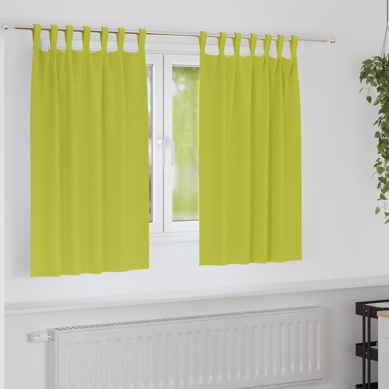 Load image into Gallery viewer, Vidaxl zwart-out gordijnen met ringen 2 pcs groen 140 x 140 cm