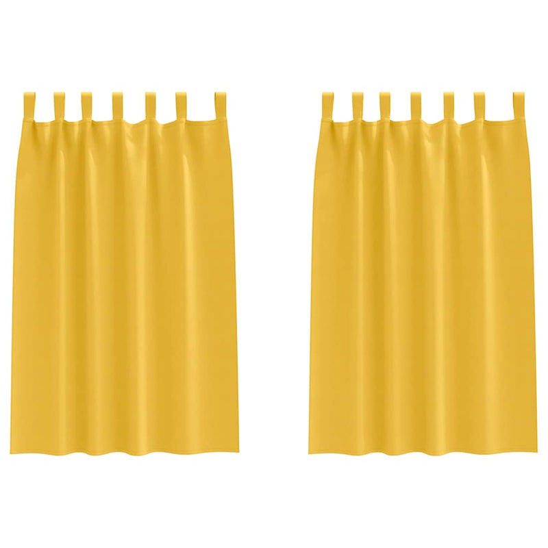 Load image into Gallery viewer, Vidaxl zwart-out gordijnen met ringen 2 pcs mosterdgeel 175 x 140 cm