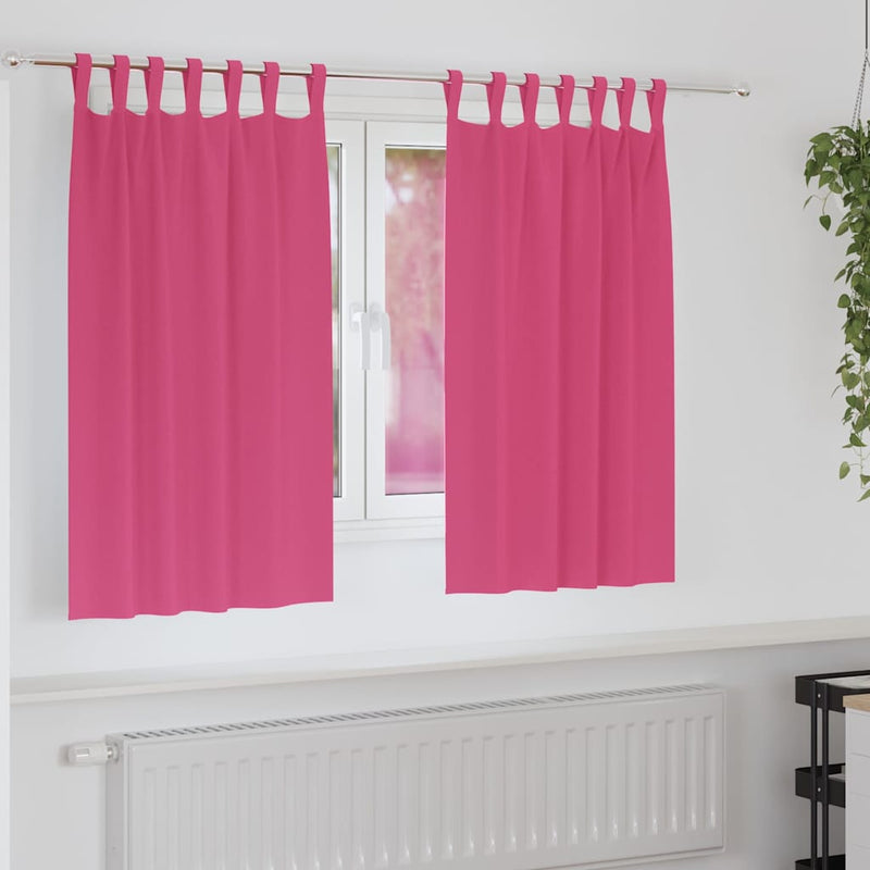 Load image into Gallery viewer, Vidaxl zwart-out gordijnen met ringen 2 pcs felroze 140 x 140 cm