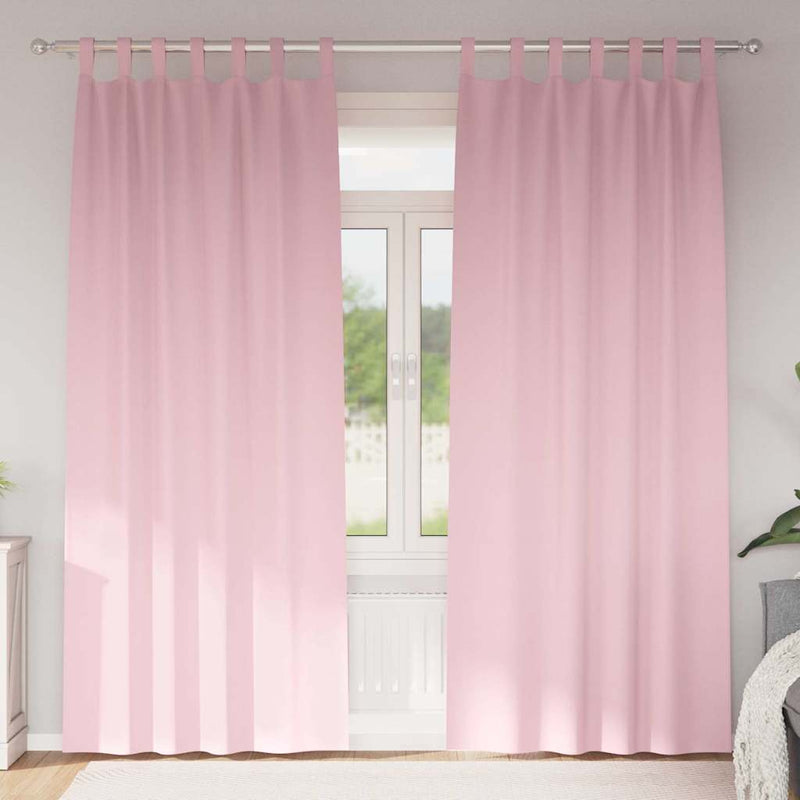 Load image into Gallery viewer, Vidaxl zwart-out gordijnen met ringen 2 pcs babyroze 245 x 140 cm