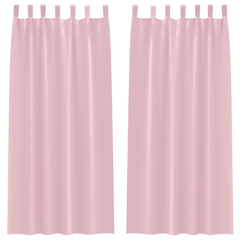 Load image into Gallery viewer, Vidaxl zwart-out gordijnen met ringen 2 pcs babyroze 260 x 140 cm