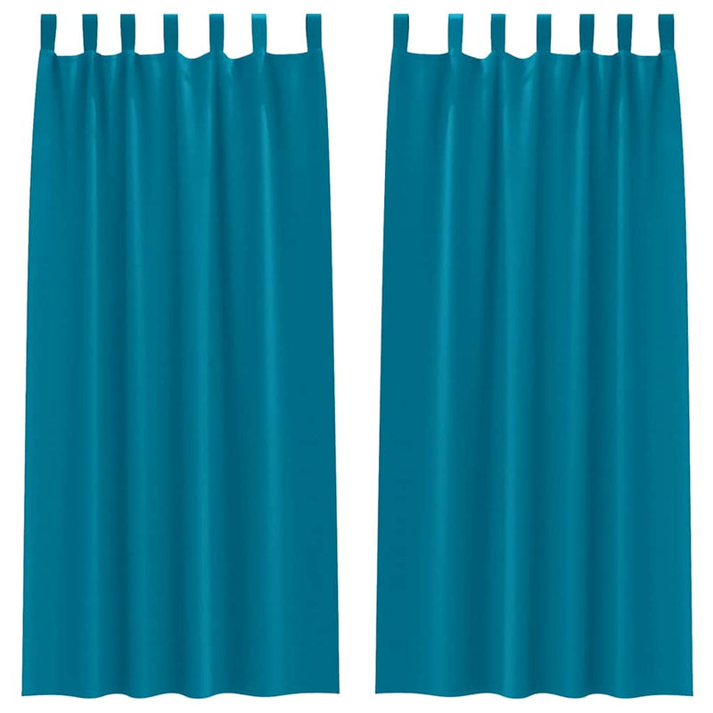 Load image into Gallery viewer, Vidaxl zwart-out gordijnen met ringen 2 pcs turquoise 245 x 140 cm