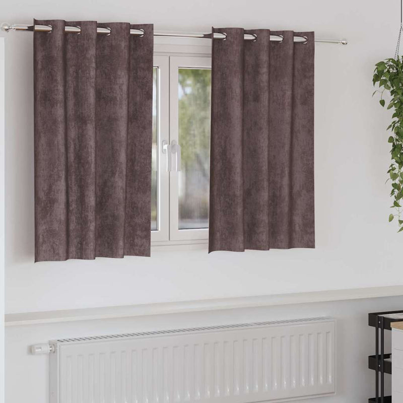Load image into Gallery viewer, Vidaxl velvet gordijnen met gordijnen 2 pcs bruin 140 x 140 cm fluweel