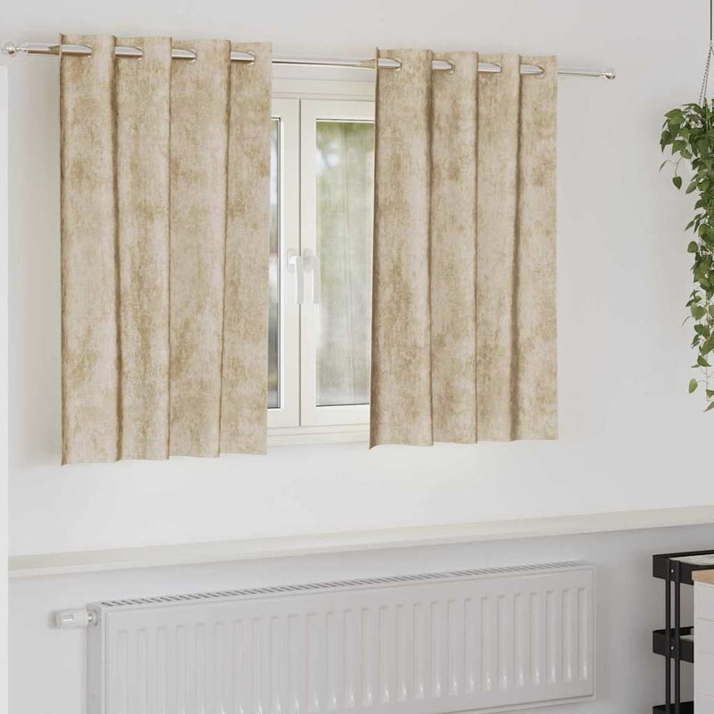 Load image into Gallery viewer, Vidaxl velvet gordijnen met gordijnen 2 pcs crème 140 x 140 cm fluweel
