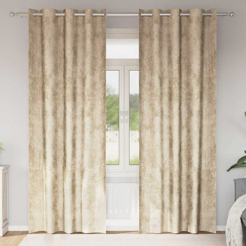 Load image into Gallery viewer, Vidaxl velvet gordijnen met gordijnen 2 pcs crème 260 x 140 cm fluweel