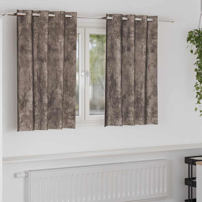 Load image into Gallery viewer, Vidaxl velvet gordijnen 2 pcs cappuccino 140 x 140 cm fluweel