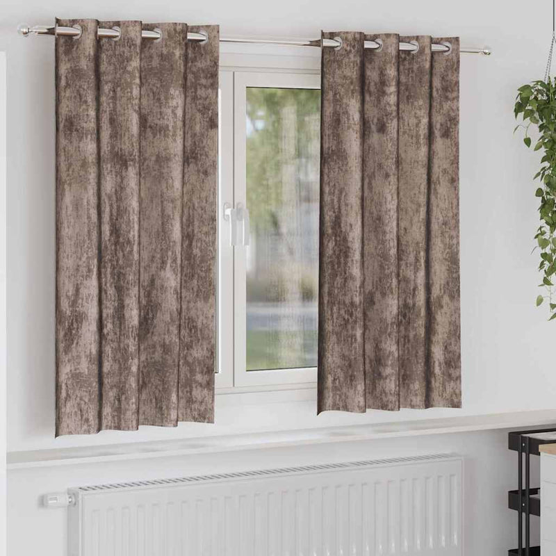 Load image into Gallery viewer, Vidaxl velvet gordijnen 2 pcs cappuccino 175 x 140 cm fluweel