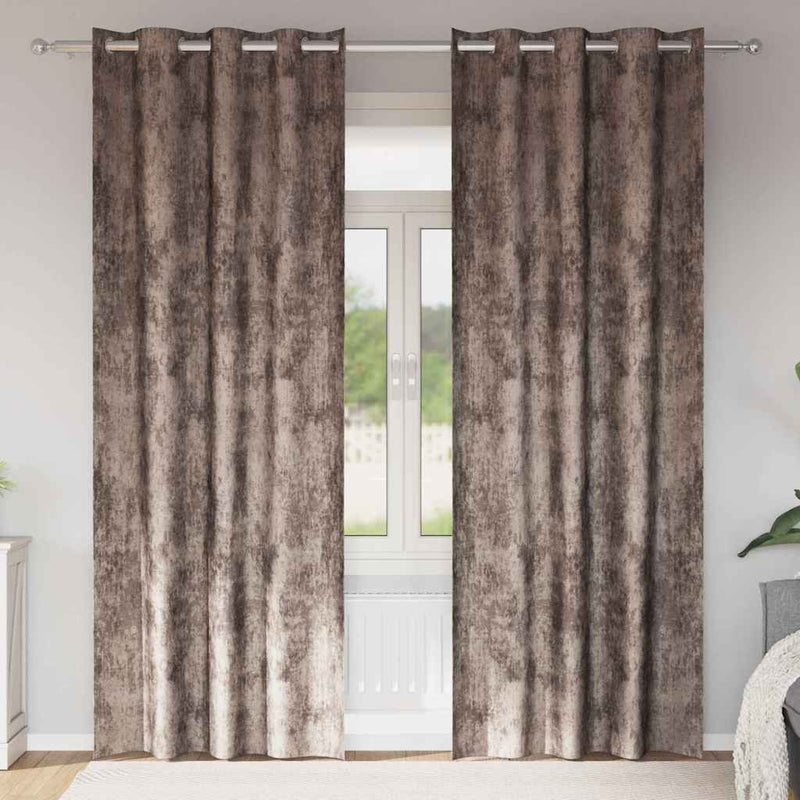 Load image into Gallery viewer, Vidaxl velvet gordijnen 2 pcs cappuccino 245 x 140 cm fluweel