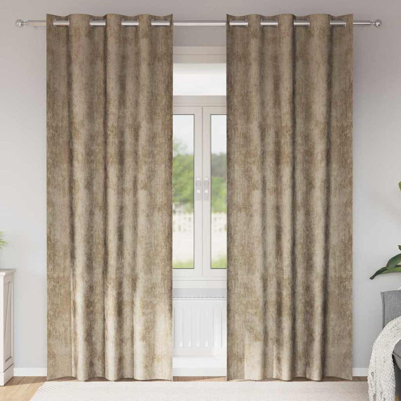 Load image into Gallery viewer, Vidaxl velvet gordijnen 2 pcs champagne 225 x 140 cm fluweel
