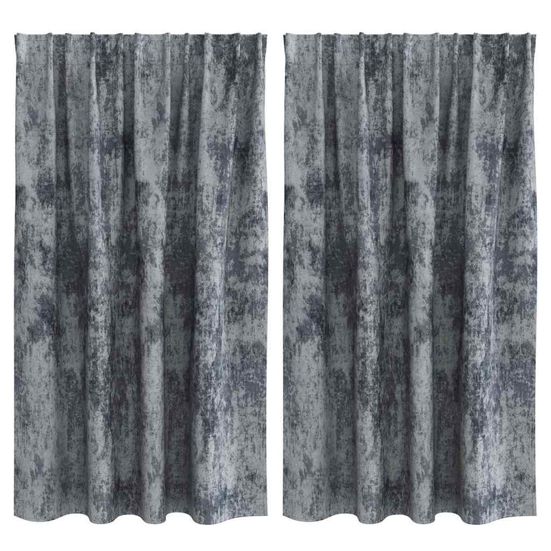 Load image into Gallery viewer, Vidaxl velvet gordijnen 2 pcs zilvergrijs 140 x 140 cm fluweel