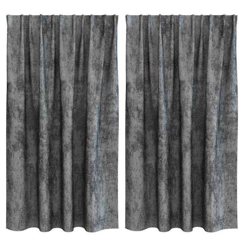 Load image into Gallery viewer, Vidaxl velvet gordijnen met gordijnen 2 pcs grijs 140 x 140 cm fluweel