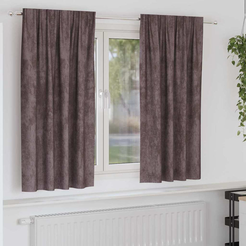 Load image into Gallery viewer, Vidaxl velvet gordijnen met gordijnen 2 pcs bruin 175 x 140 cm fluweel