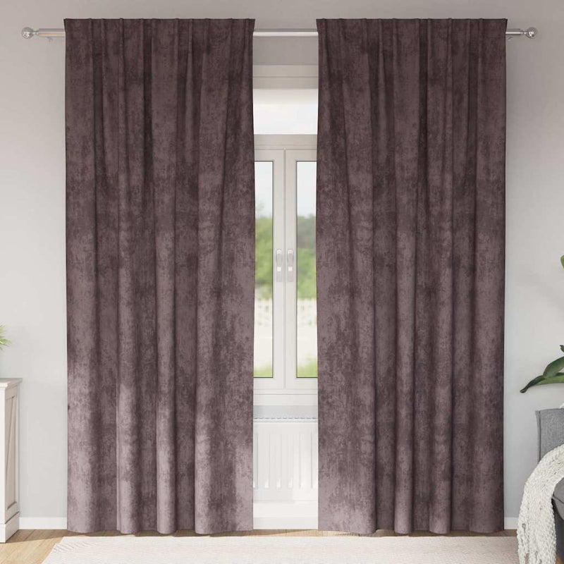 Load image into Gallery viewer, Vidaxl velvet gordijnen met gordijnen 2 pcs bruin 245 x 140 cm fluweel