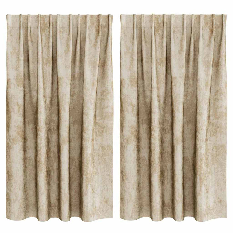 Load image into Gallery viewer, Vidaxl velvet gordijnen met gordijnen 2 pcs crème 140 x 140 cm fluweel