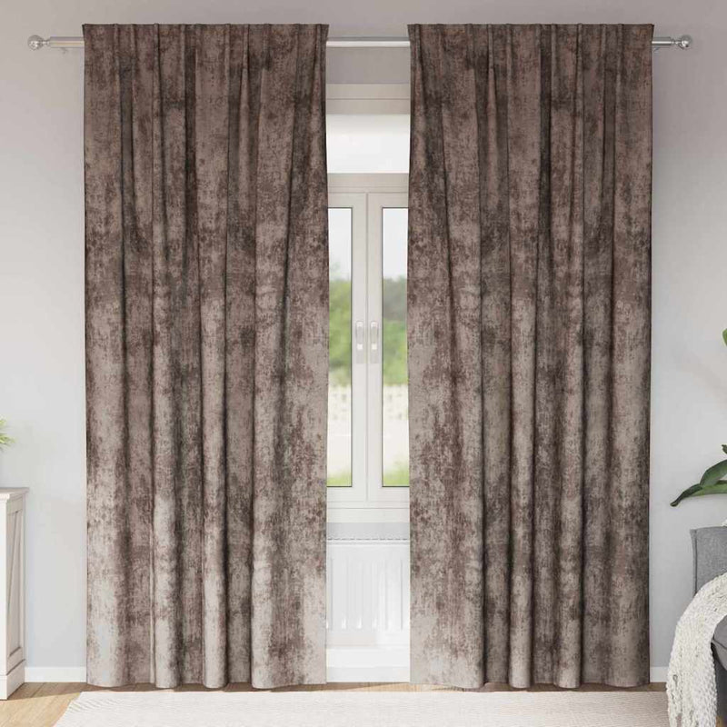 Load image into Gallery viewer, Vidaxl velvet gordijnen 2 pcs cappuccino 225 x 140 cm fluweel