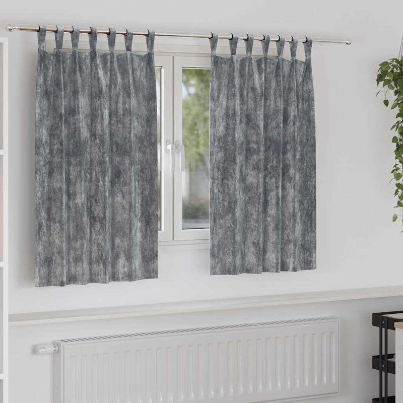 Load image into Gallery viewer, Vidaxl velvet gordijnen met gordijnen 2 pcs grijs 140 x 140 cm fluweel