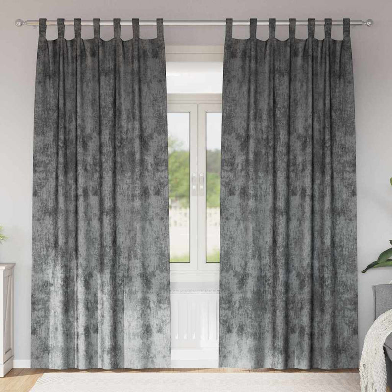 Load image into Gallery viewer, Vidaxl velvet gordijnen met gordijnen 2 pcs grijs 225 x 140 cm fluweel