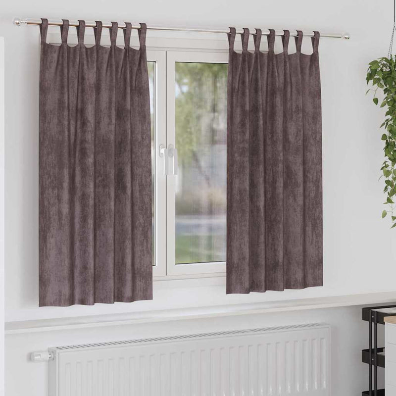 Load image into Gallery viewer, Vidaxl velvet gordijnen met gordijnen 2 pcs bruin 175 x 140 cm fluweel