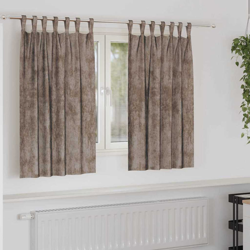Load image into Gallery viewer, Vidaxl velvet gordijnen 2 pcs cappuccino 140 x 140 cm fluweel