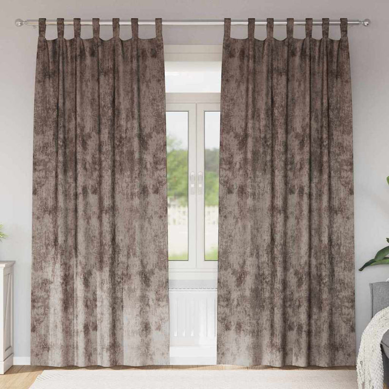 Load image into Gallery viewer, Vidaxl velvet gordijnen 2 pcs cappuccino 225 x 140 cm fluweel