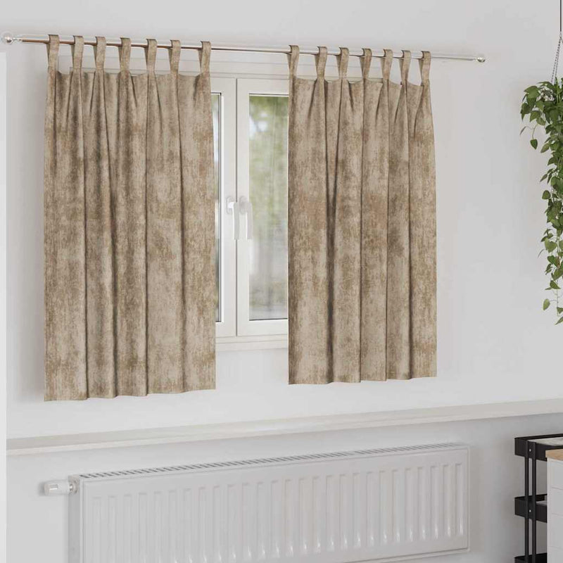 Load image into Gallery viewer, Vidaxl velvet gordijnen 2 pcs champagne 140 x 140 cm fluweel