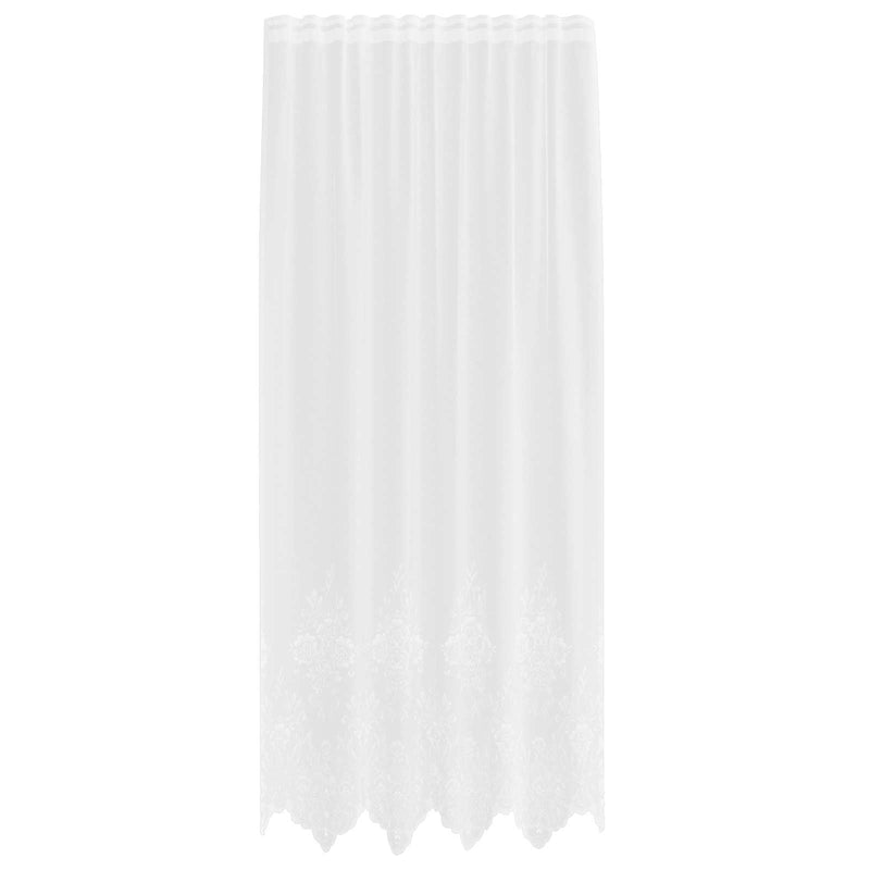 Load image into Gallery viewer, Vidaxl kantgordijn met gordijnen bloemen wit 200 x 150 cm polyester