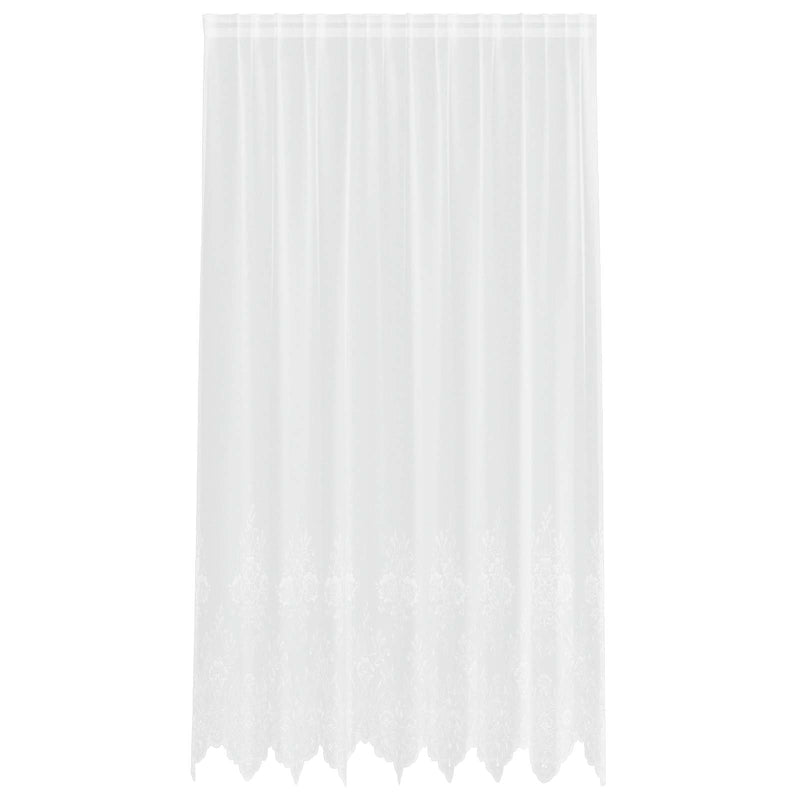 Load image into Gallery viewer, Vidaxl kantgordijn met gordijnen bloemen wit 245 x 200 cm polyester