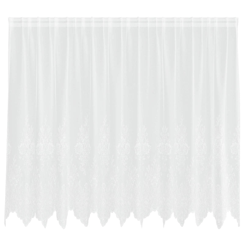 Load image into Gallery viewer, Vidaxl kantgordijn met gordijnen bloemen wit 140 x 300 cm polyester