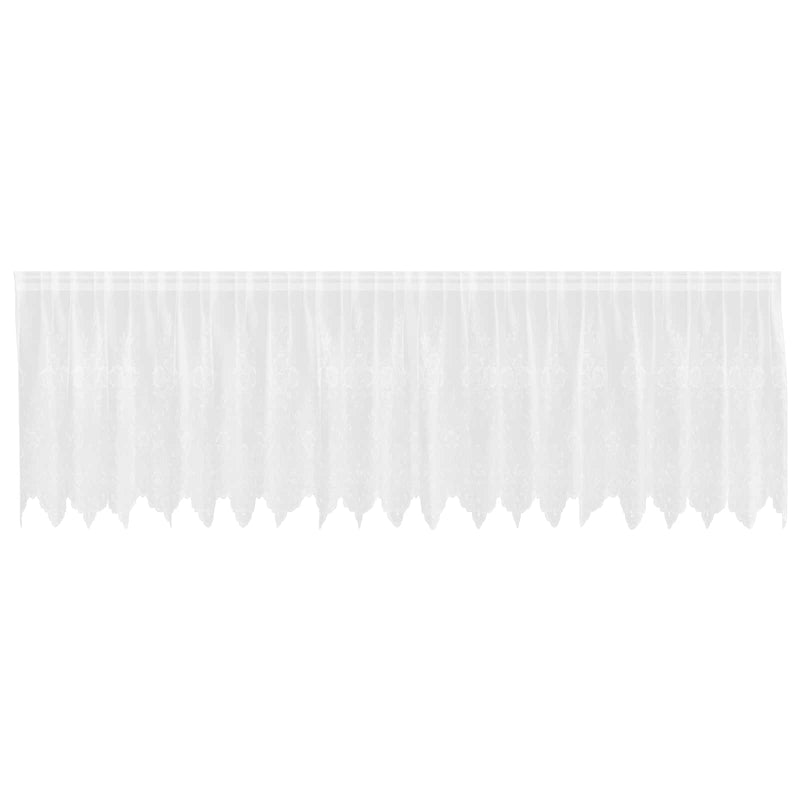 Load image into Gallery viewer, Vidaxl kantgordijn met gordijnen bloemen wit 120 x 500 cm polyester