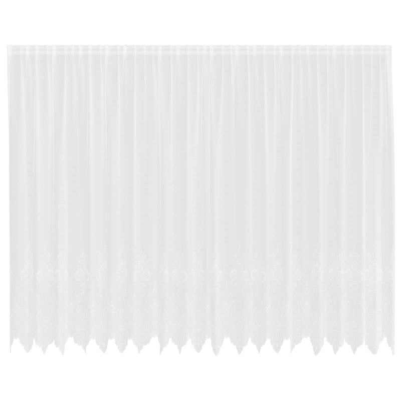 Load image into Gallery viewer, Vidaxl kantgordijn met gordijnen bloemen wit 245 x 500 cm polyester