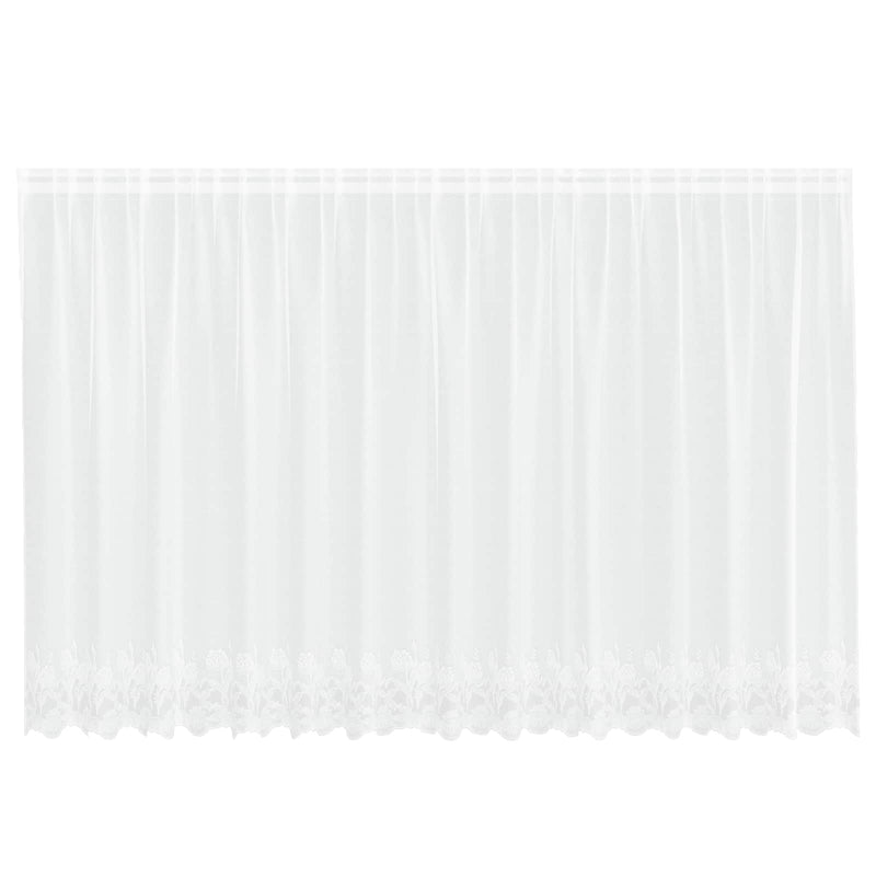 Load image into Gallery viewer, Vidaxl kantgordijn met gordijnen bloemen wit 180 x 400 cm polyester
