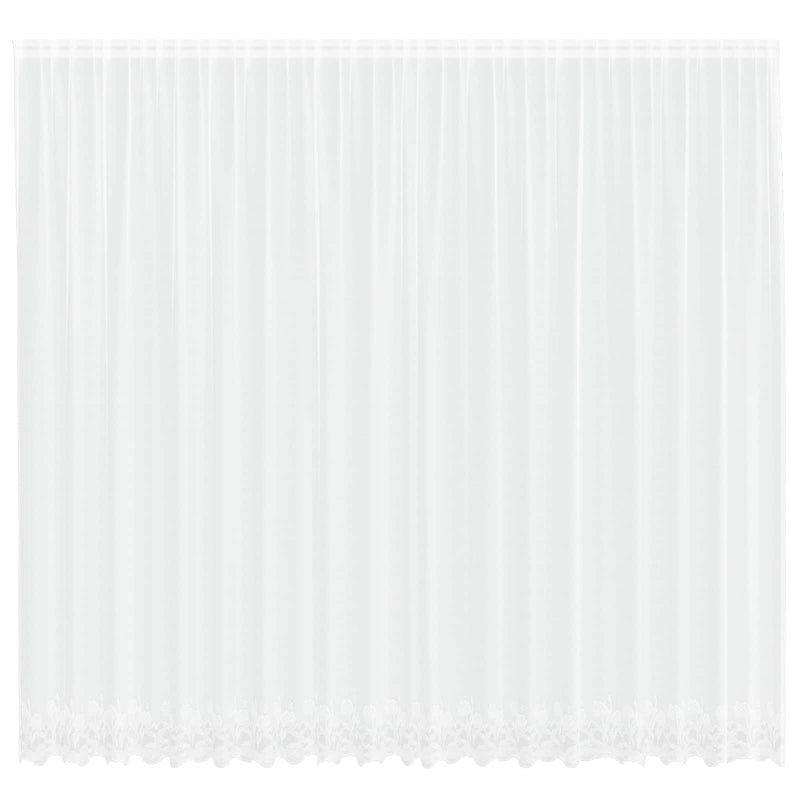 Load image into Gallery viewer, Vidaxl kantgordijn met gordijnen bloemen wit 260 x 500 cm polyester