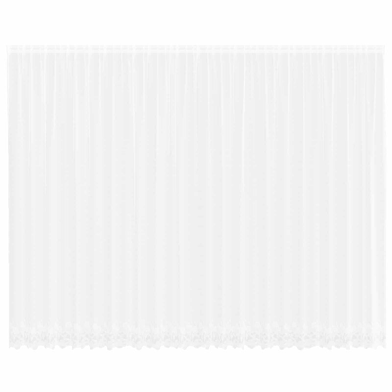 Load image into Gallery viewer, Vidaxl kantgordijn met gordijnen bloemen wit 260 x 600 cm polyester