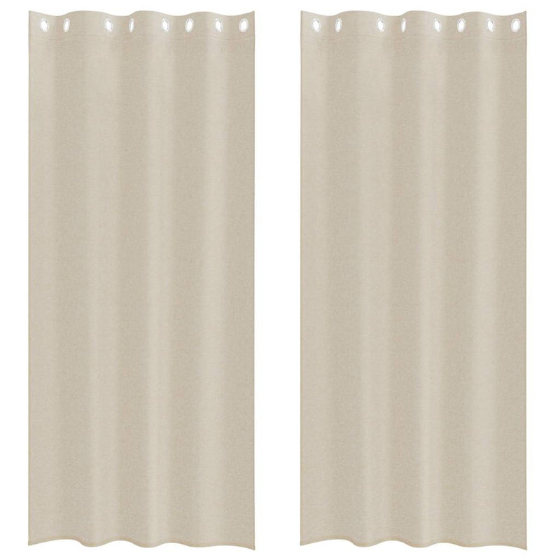Load image into Gallery viewer, Vidaxl voile gordijn met gordijnen 2 pcs zand 225 x 140 cm polyester