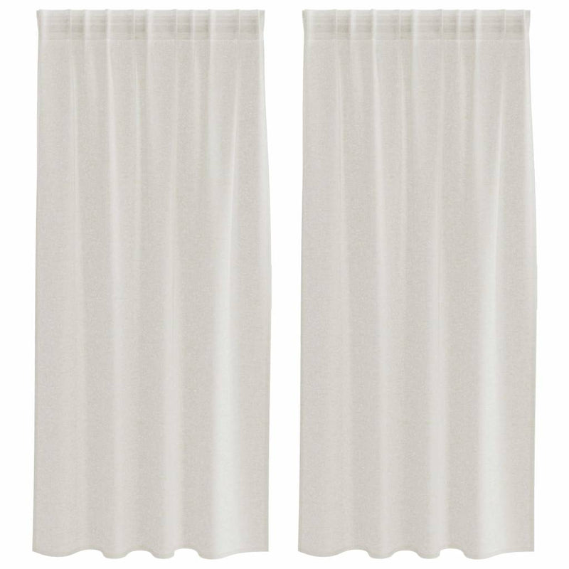 Load image into Gallery viewer, Vidaxl voile gordijn met gordijnen 2 pcs crème 175 x 140 cm polyester