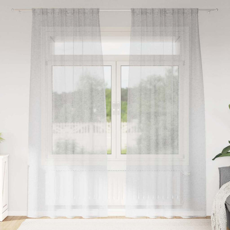 Load image into Gallery viewer, Vidaxl voile gordijn 2 pcs lichtgrijs 260 x 140 cm polyester