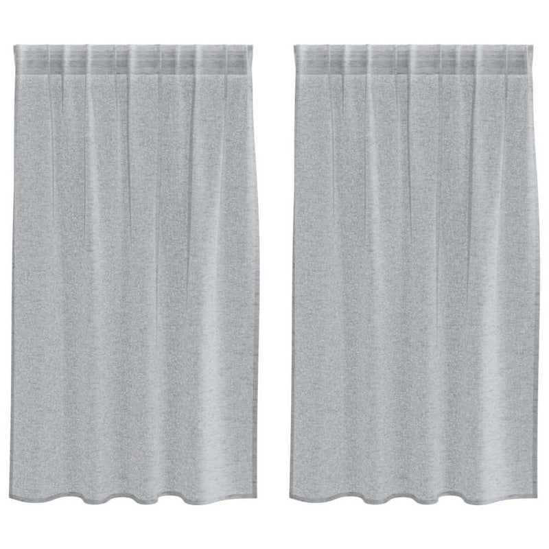 Load image into Gallery viewer, Vidaxl voile gordijn 2 pcs donkergrijs 140 x 140 cm polyester