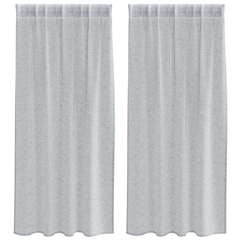 Load image into Gallery viewer, Vidaxl voile gordijn 2 pcs donkergrijs 175 x 140 cm polyester
