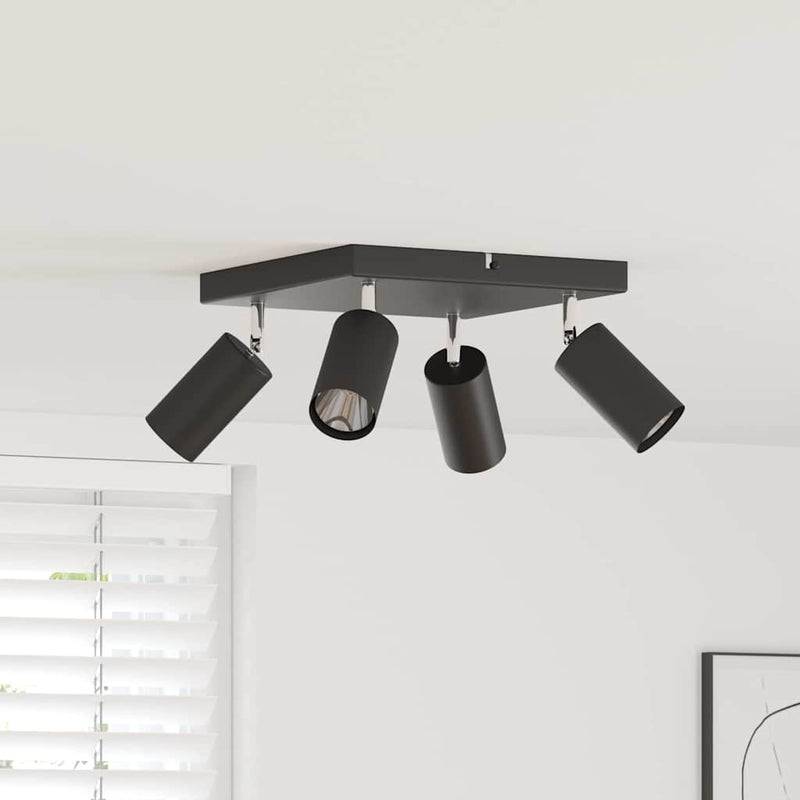 Load image into Gallery viewer, Vidaxl plafondspot met schijnwerpers zwart 26 x 26 x 16 cm metaal