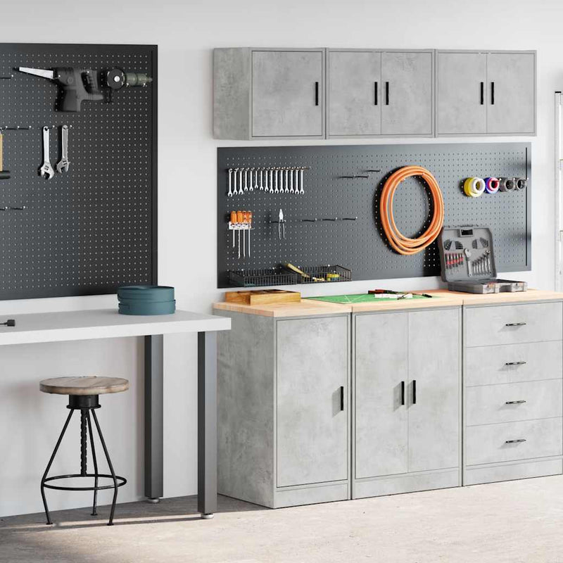 Load image into Gallery viewer, Vidaxl garagekasten 2 st bewerkt hout betongrijs