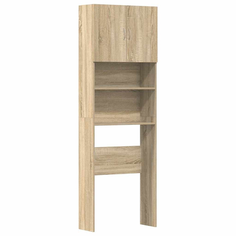 Load image into Gallery viewer, Vidaxl wasmachinekast 64x24x190 cm bewerkt hout en sonoma eikenkleurig